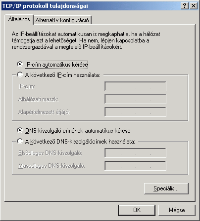 A TCP/IP ismertetése Alapvető ismeretek Az internet alapvető protokoll családja Több protokollból álló szabálykészlet A munkaállomásokon az operációs rendszer eszközeivel kell konfigurálni (lehetőség
