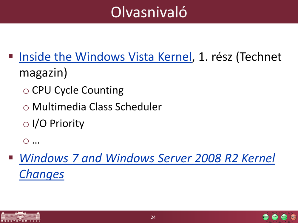 - Inside the Windows Vista Kernel, http://www.microsoft.com/technet/technetmag/issues/2007/02/vistakernel/defa ult.