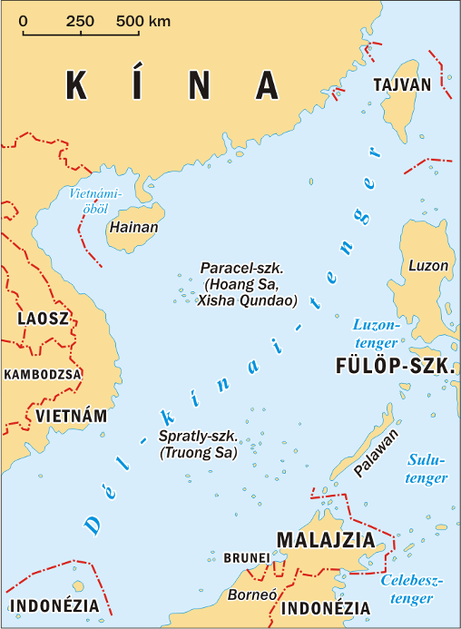 Tengeri határviták A Dél-kínai-tengerben lévő Paracel- és Spratly-szigetcsoportok iránt csak az elmúlt évtizedekben éledt fel a környező országok érdeklődése.