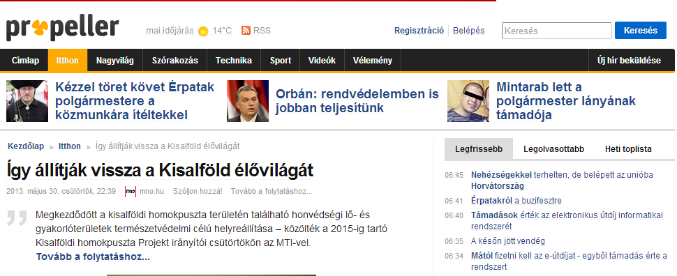 élővilágát Dátum: 2013. május 30.