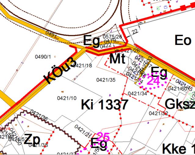 Ásotthalom Településrendezési Terv Módosítás 34 közterületsáv miatt a tömb belseje felé kénytelenek némileg terjeszkedni, így a