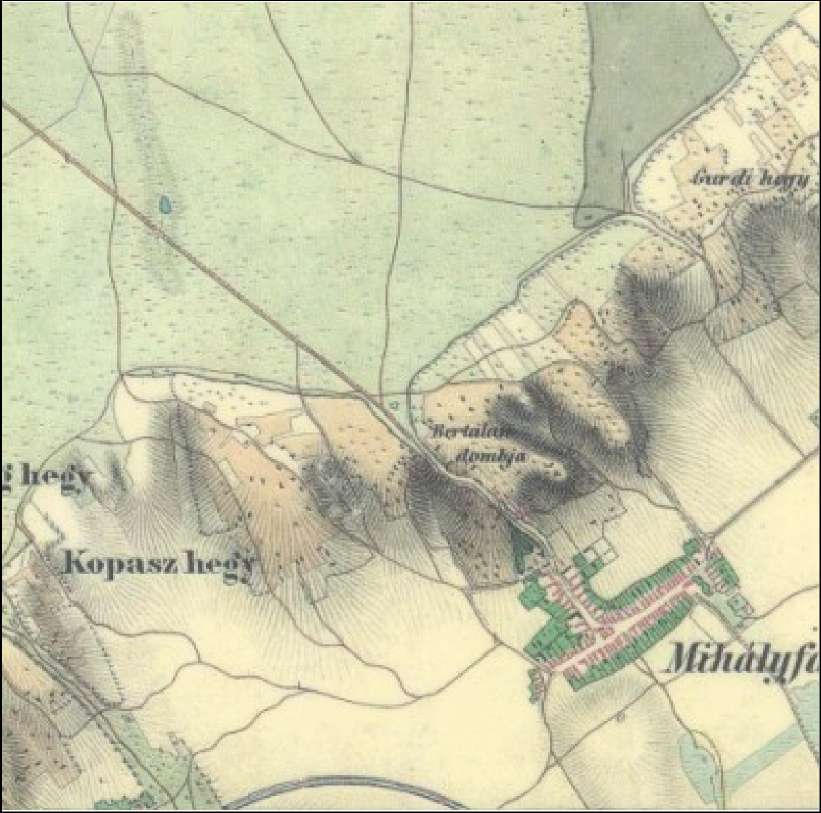 Kemenesmihályfa környéke a II. katonai felmérés idején Kemenessömjén: 1800-as évek közepe: A Kemenesháton összefüggő legelő volt, a falutól délre keskeny rétterületek húzódtak a Cincáig.