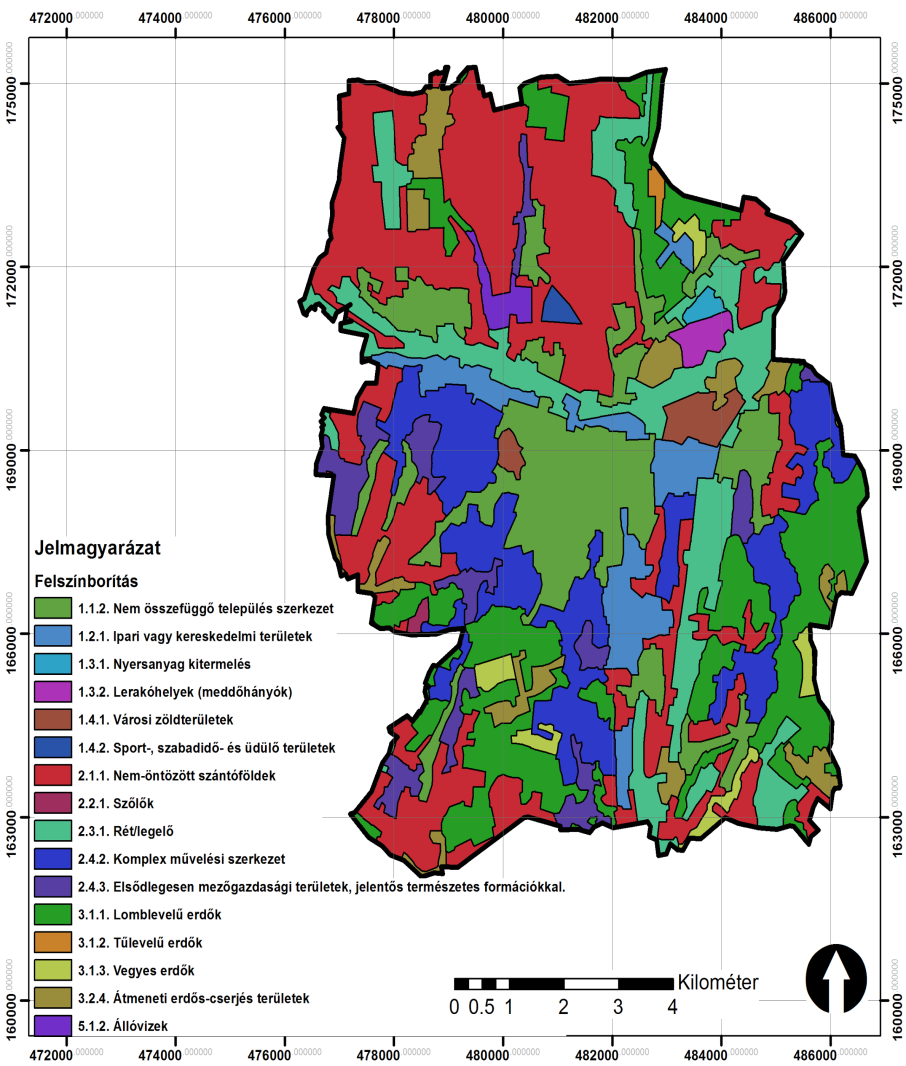 2.2.1.2 A táj jellemzői és adottságok, területhasználat Tájhasználat Zalaegerszeg közigazgatási területe mintegy 9797 ha. Legnagyobb részét, nagyjából 46%-át szántók teszik ki.