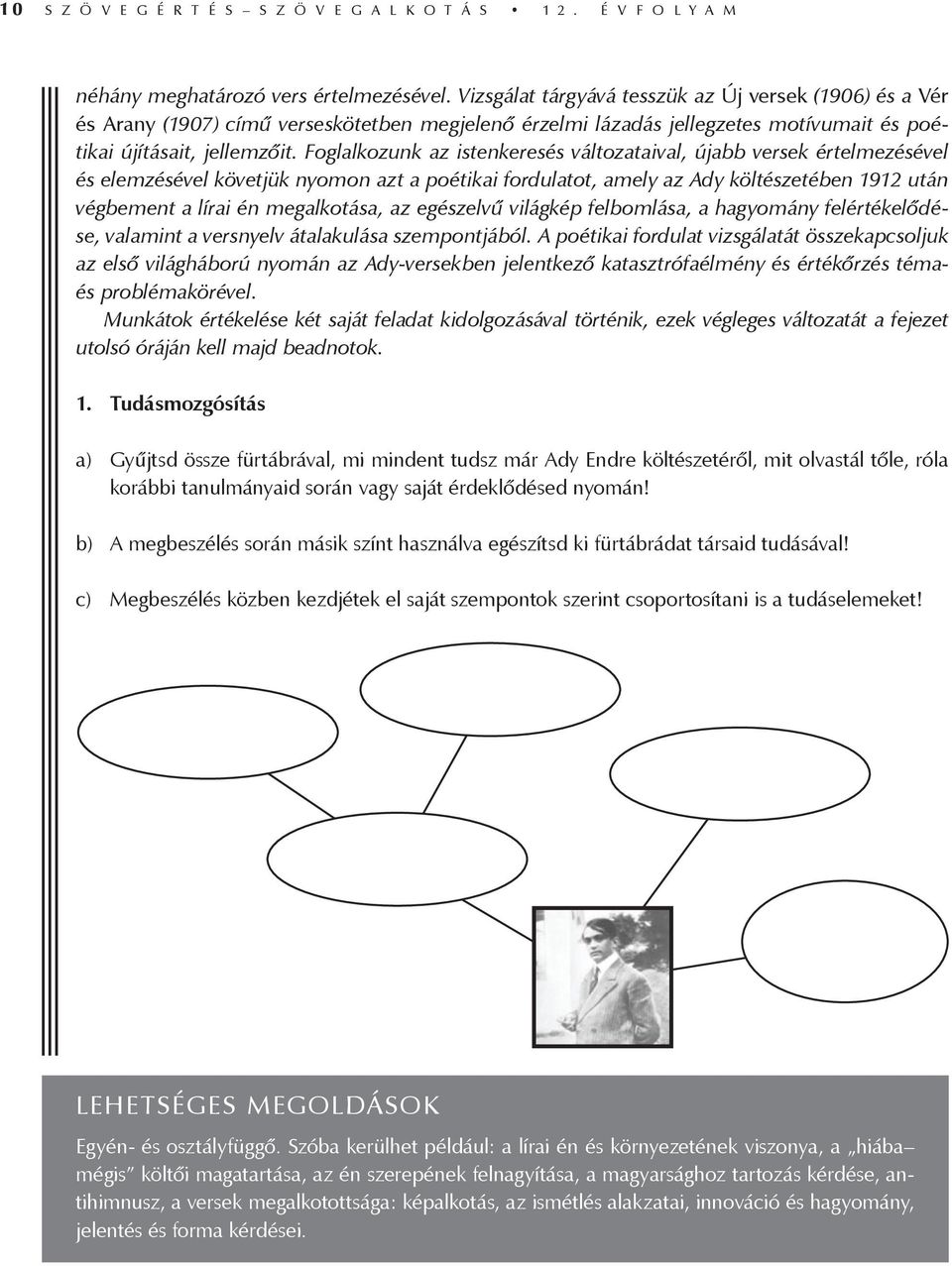 Foglalkozunk az istenkeresés változataival, újabb versek értelmezésével és elemzésével követjük nyomon azt a poétikai fordulatot, amely az Ady költészetében 1912 után végbement a lírai én