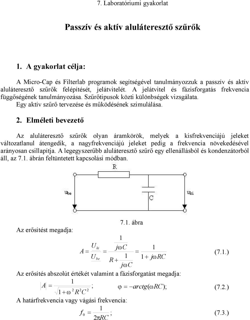 Passzív és aktív aluláteresztő szűrők - PDF Free Download