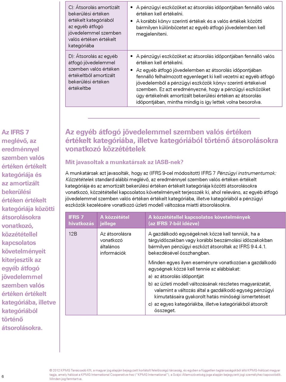 A korábbi könyv szerinti értékek és a valós értékek közötti bármilyen különbözetet az egyéb átfogó jövedelemben kell megjeleníteni.