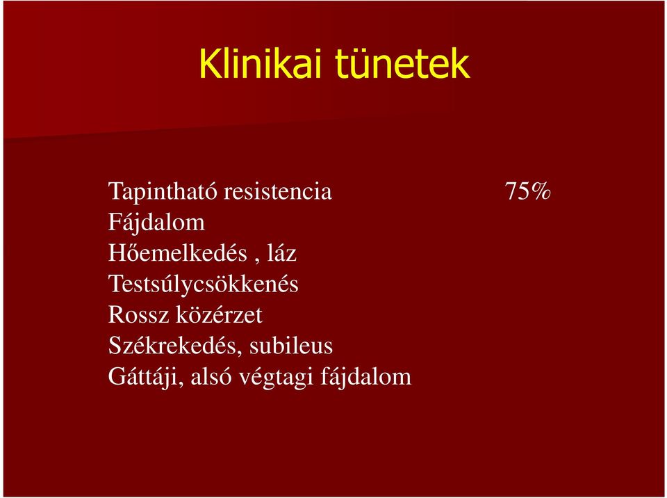 láz Testsúlycsökkenés Rossz közérzet