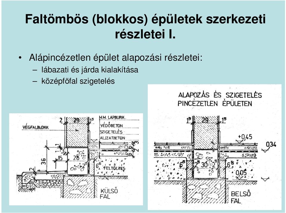 Alápincézetlen épület alapozási