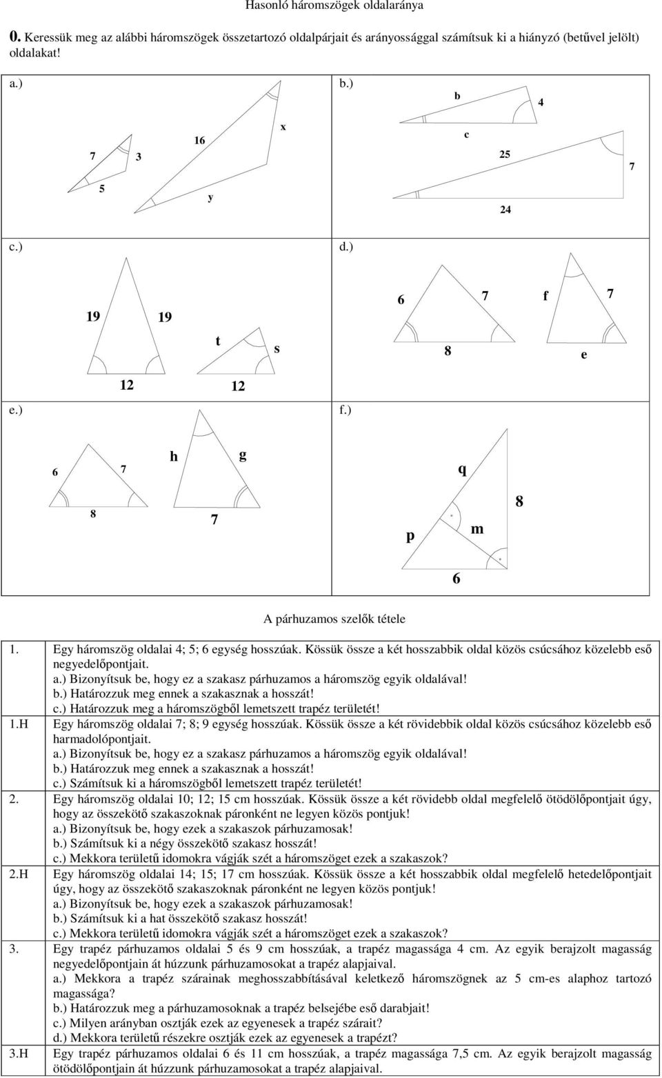 Hasonlóság. kísérleti feladatgyűjtemény POKG osztályos matematika - PDF  Ingyenes letöltés