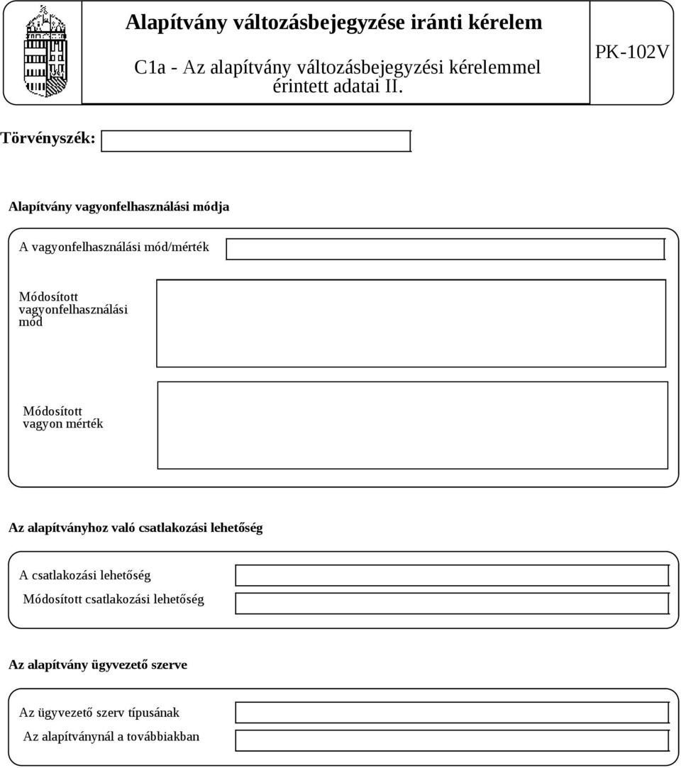 mód Módosított vagyon mérték Az alapítványhoz való csatlakozási lehetőség A csatlakozási lehetőség Módosított