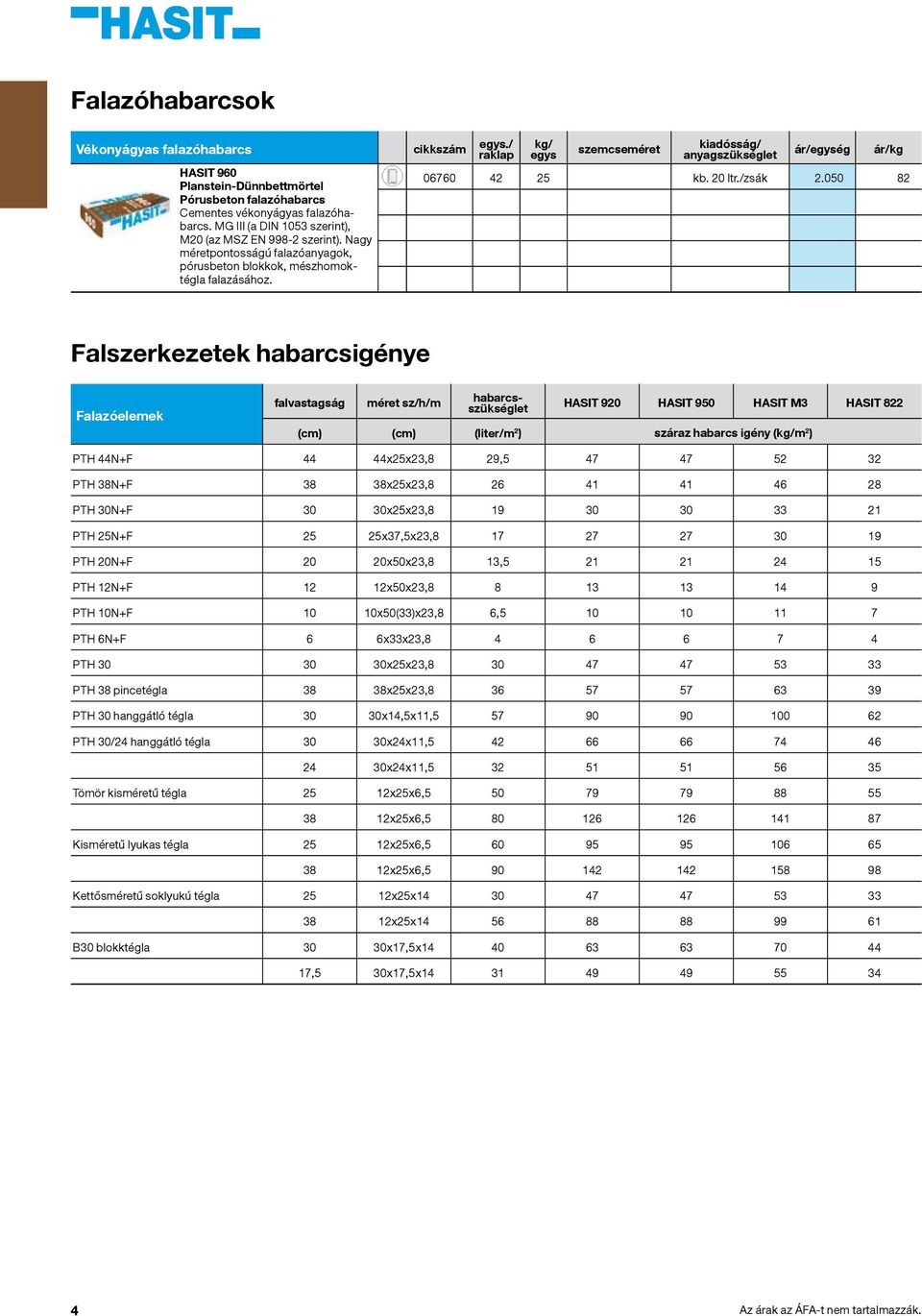 050 82 HASIT Franko-Preise (lt.