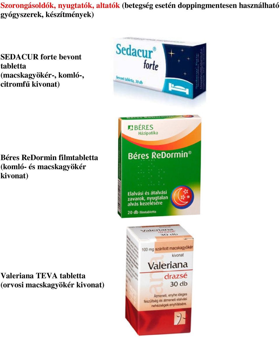 Betegség esetén doppingmentesen használható gyógyszerek, készítmények - PDF  Ingyenes letöltés