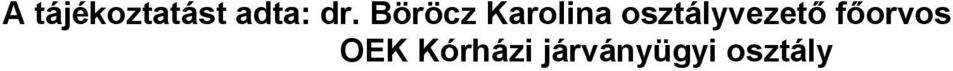 osztályvezető főorvos