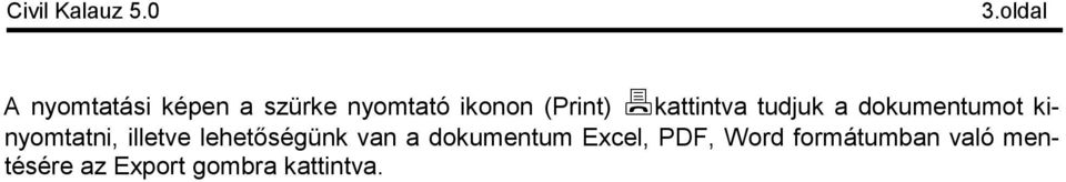 illetve lehetőségünk van a dokumentum Excel, PDF,