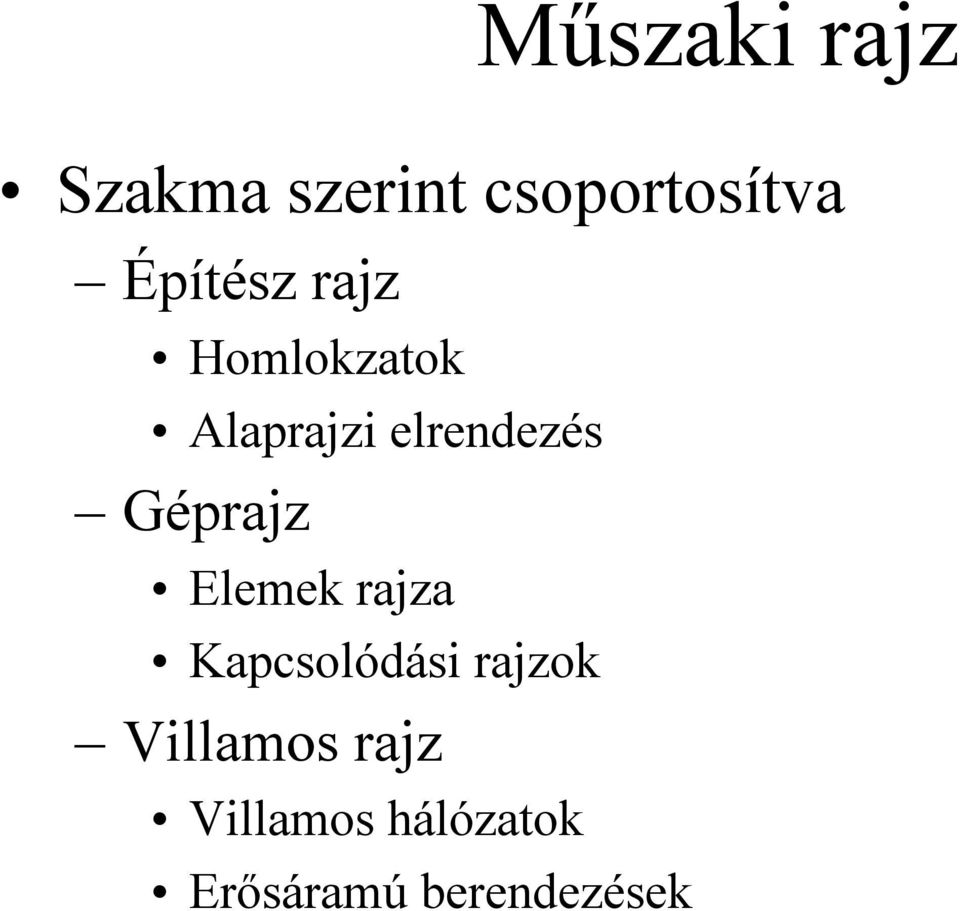 Géprajz Elemek rajza Kapcsolódási rajzok