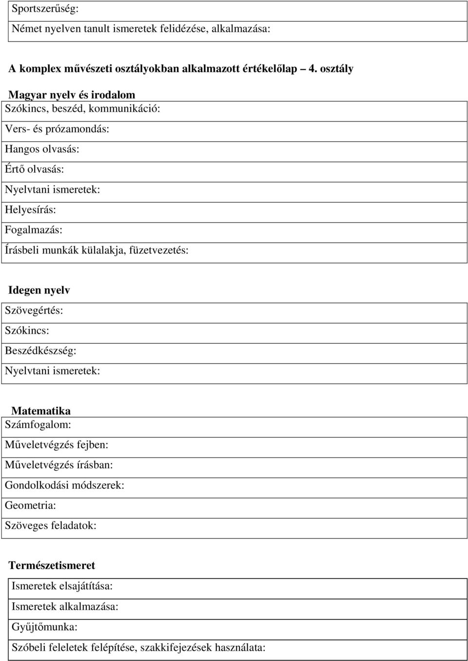 Szókincs: Beszédkészség: Matematika Mőveletvégzés fejben: Mőveletvégzés írásban: