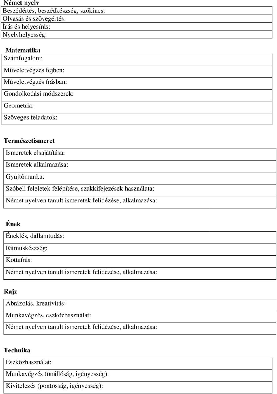 Gondolkodási módszerek: Geometria: Szöveges feladatok: Győjtımunka: Szóbeli feleletek