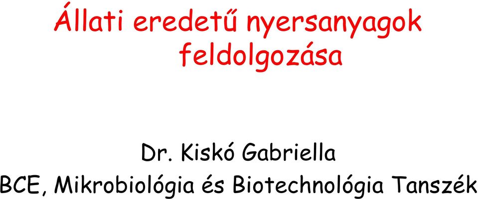 Dr. Kiskó Gabriella BCE,