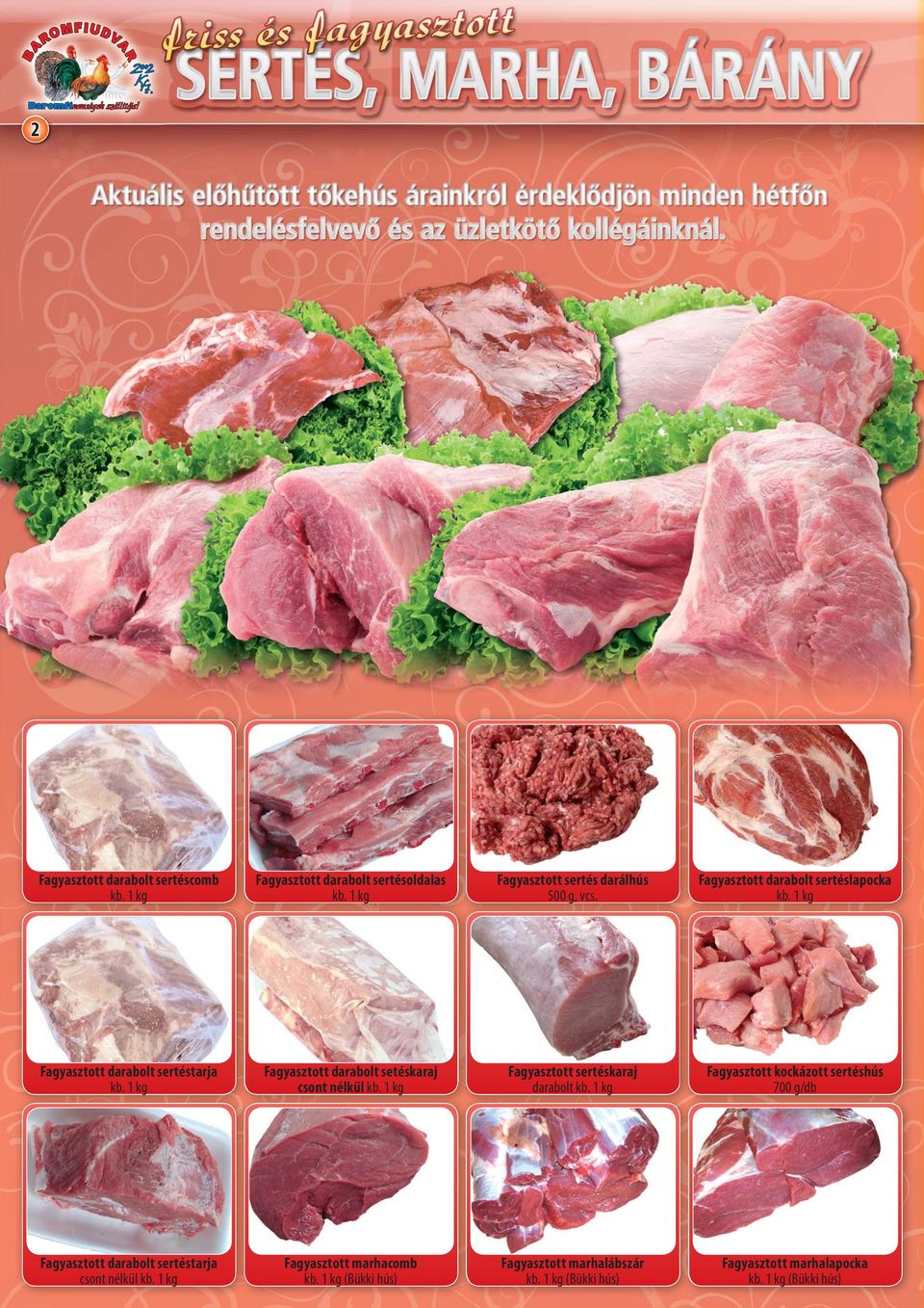 1 kg Fagyasztott sertéskaraj darabolt kb.