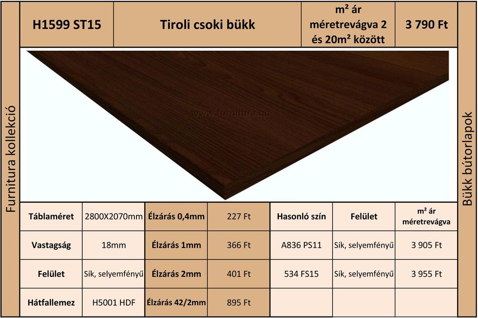 selyemfényű 3 905 Ft Felület Sík, selyemfényű Élzárás