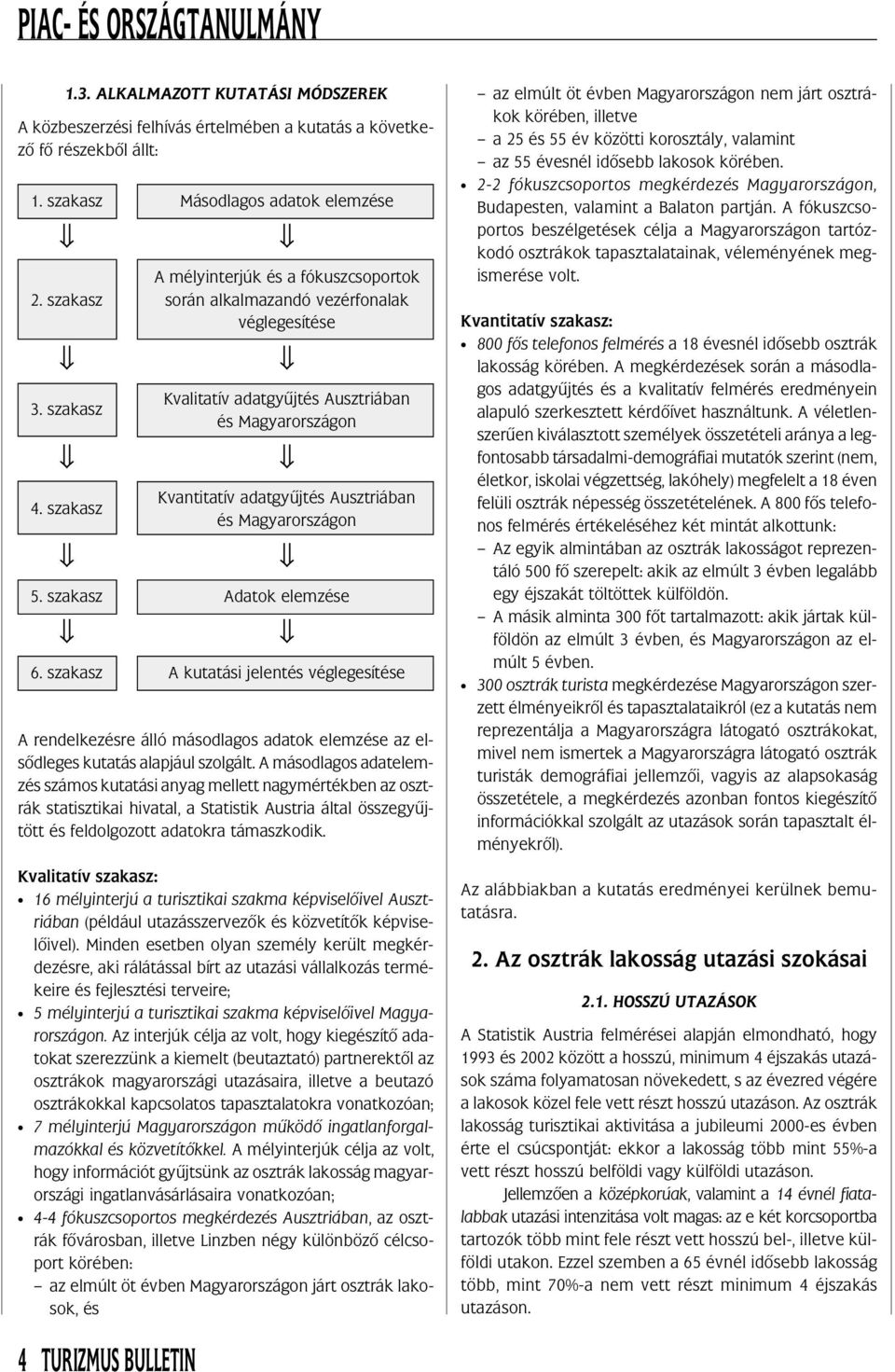 A másodlagos adatelemzés számos kutatási anyag mellett nagymértékben az osztrák statisztikai hivatal, a Statistik Austria által összegyûjtött és feldolgozott adatokra támaszkodik.
