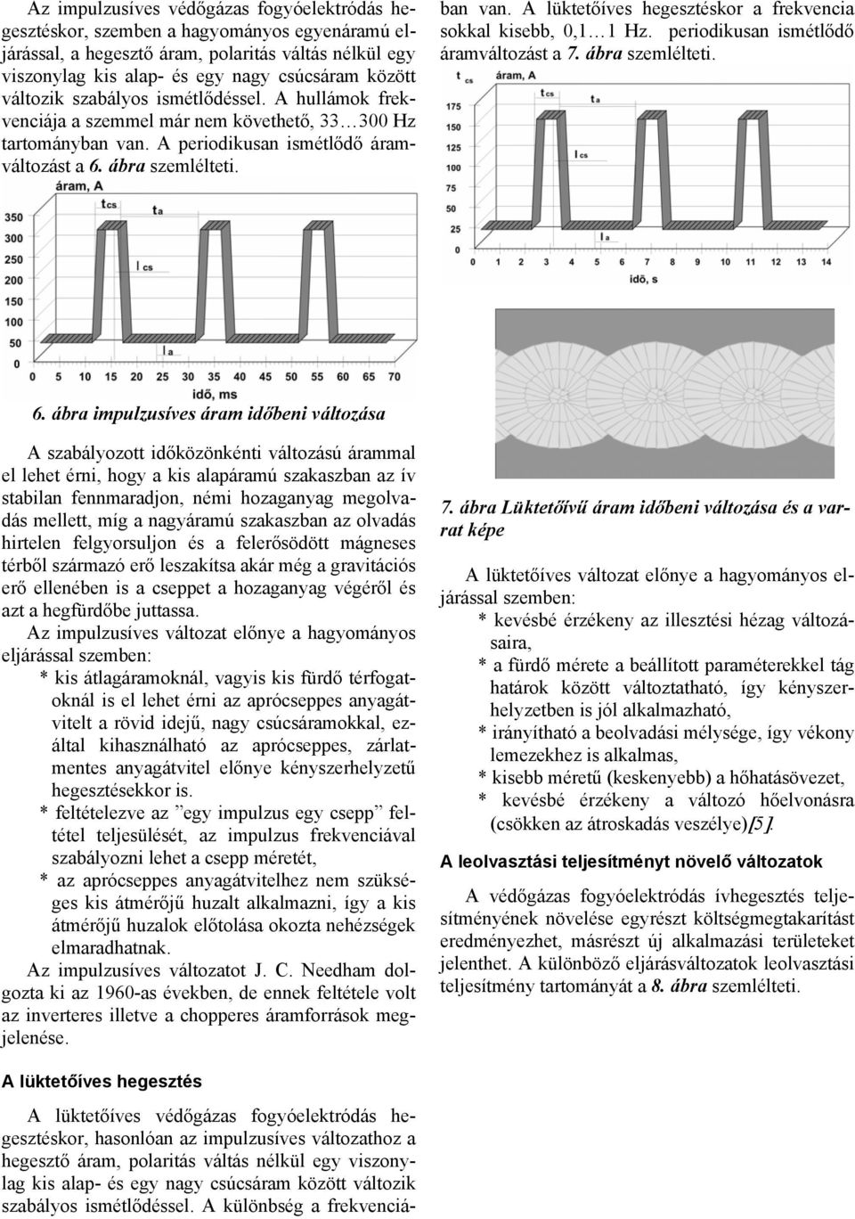 A lüktetőíves védőgázas fogyóelektródás hegesztéskor, hasonlóan az impulzusíves változathoz a hegesztő áram, polaritás váltás nélkül egy viszonylag kis alap- és egy nagy csúcsáram között változik