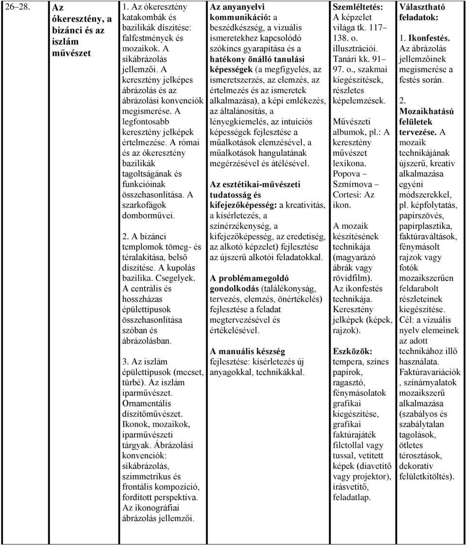 A római és az ókeresztény bazilikák tagoltságának és funkcióinak összehasonlítása. A szarkofágok domborművei. 2. A bizánci templomok tömeg- és téralakítása, belső díszítése. A kupolás bazilika.