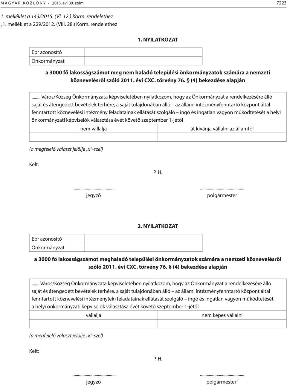 .. Város/Község Önkormányzata képviseletében nyilatkozom, hogy az Önkormányzat a rendelkezésére álló saját és átengedett bevételek terhére, a saját tulajdonában álló az állami intézményfenntartó