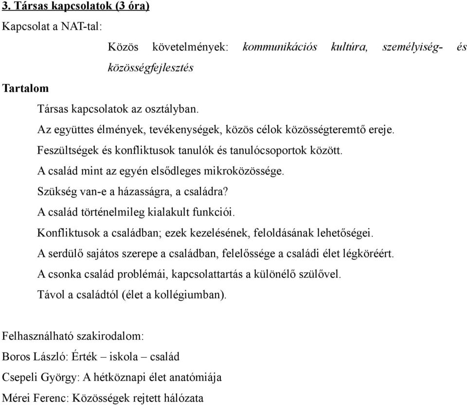 Szükség van-e a házasságra, a családra? A család történelmileg kialakult funkciói. Konfliktusok a családban; ezek kezelésének, feloldásának lehetőségei.