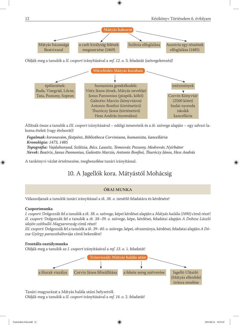 csoport irányításával a mf. 12. o. 3. feladatát (szövegelemzés)!