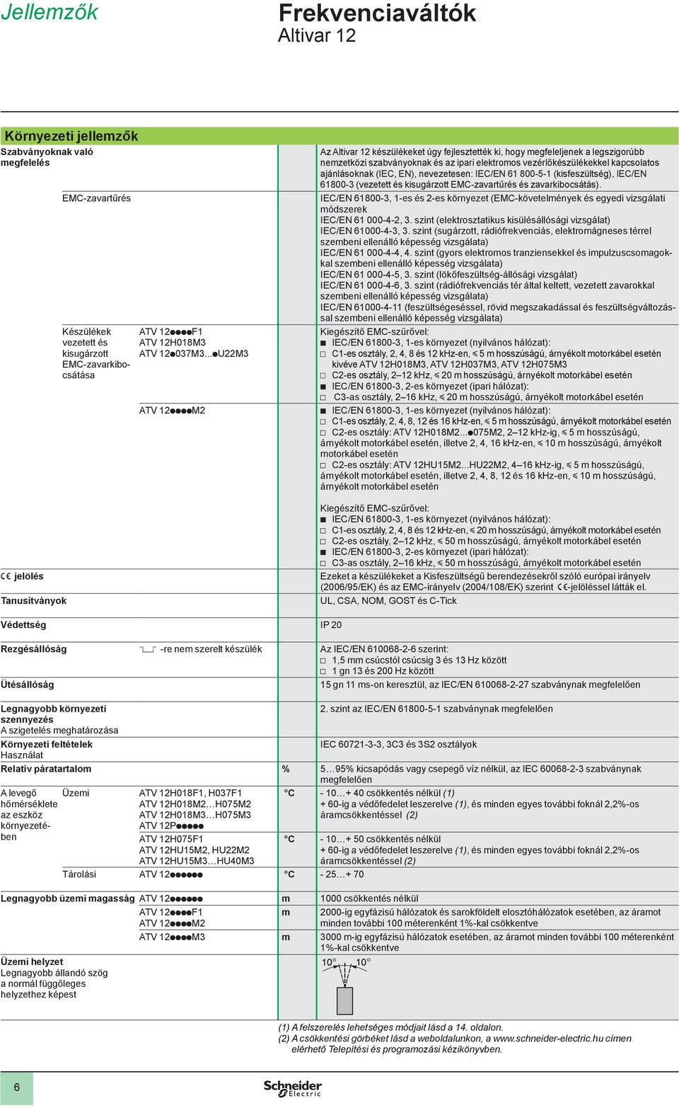 nevezetesen: IEC/EN 6 800-5- (kisfeszültség), IEC/EN 6800- (vezetett és kisugárzott EMC-zavartűrés és zavarkibocsátás).