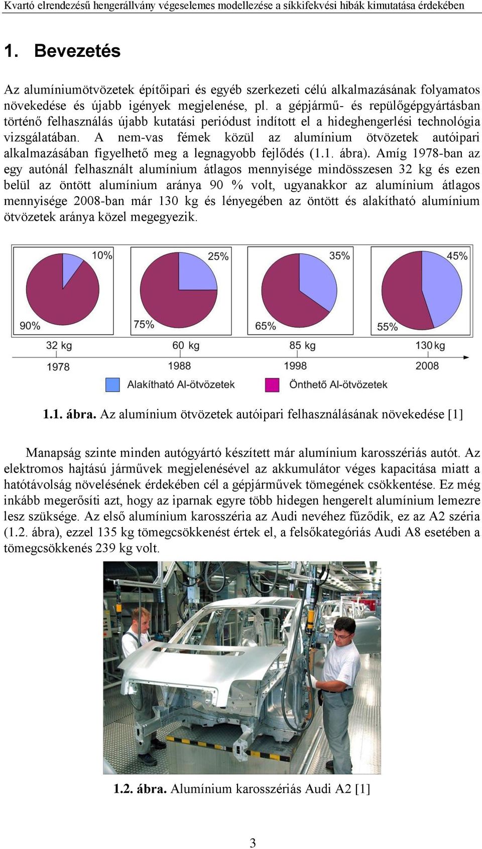 A nem-vas fémek közül az alumínium ötvözetek autóipari alkalmazásában figyelhető meg a legnagyobb fejlődés (1.1. ábra).