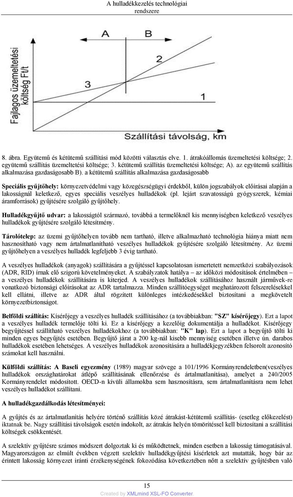 a kétütemű szállítás alkalmazása gazdaságosabb Speciális gyűjtőhely: környezetvédelmi vagy közegészségügyi érdekből, külön jogszabályok előírásai alapján a lakosságnál keletkező, egyes speciális