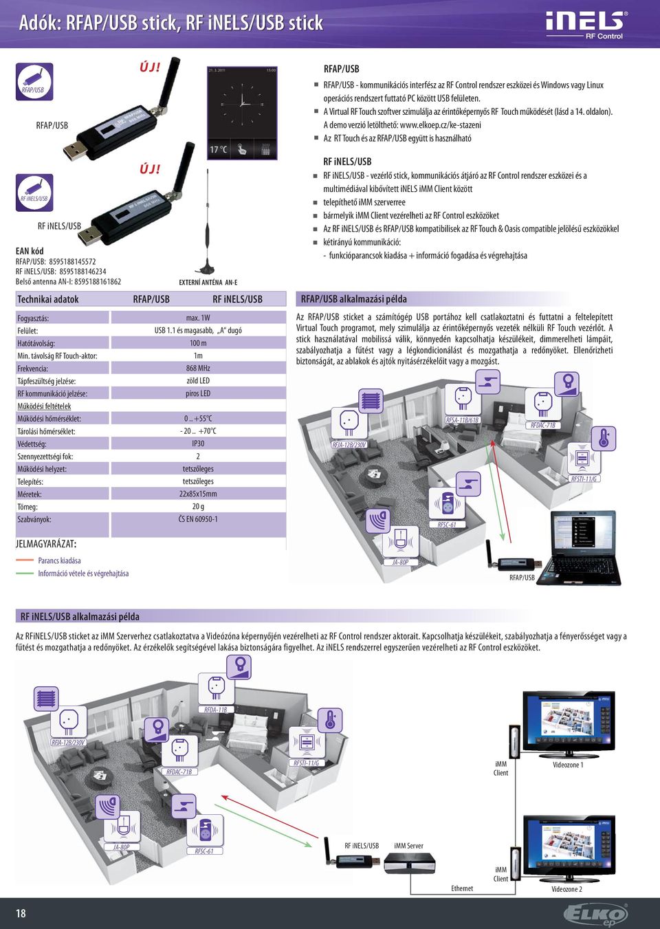 távolság RF Touch-aktor: Frekvencia: Tápfeszültség jelzése: RF kommunikáció jelzése: Működési feltételek Működési hőmérséklet: Tárolási hőmérséklet: Védettség: Szennyezettségi fok: Működési helyzet: