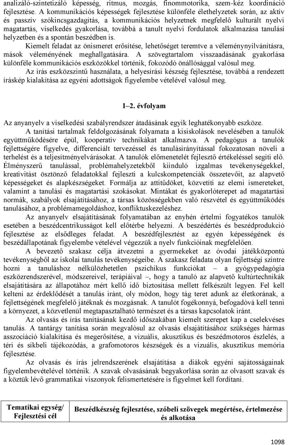 továbbá a tanult nyelvi fordulatok alkalmazása tanulási helyzetben és a spontán beszédben is.