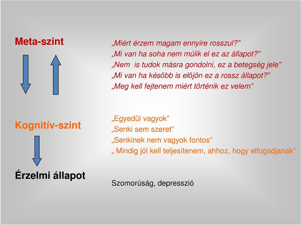 Meg kell fejtenem miért történik ez velem Kognitív-szint Egyedül vagyok Senki sem szeret Senkinek