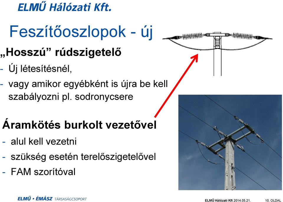 sodronycsere Áramkötés burkolt vezetővel - alul kell