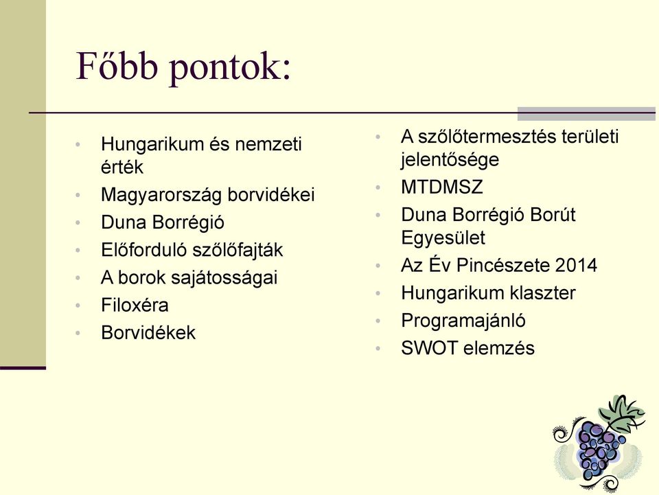 Borvidékek A szőlőtermesztés területi jelentősége MTDMSZ Duna Borrégió