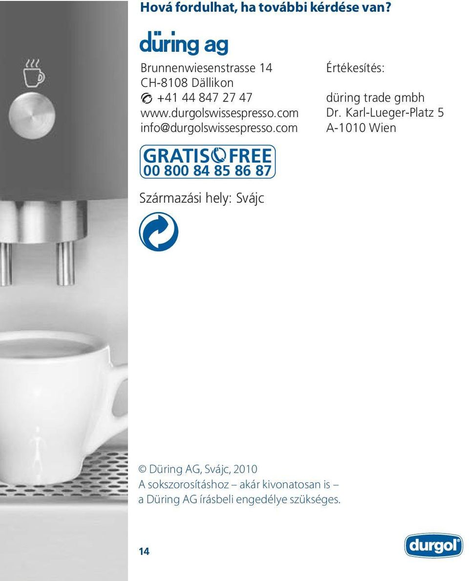 com info@durgolswissespresso.