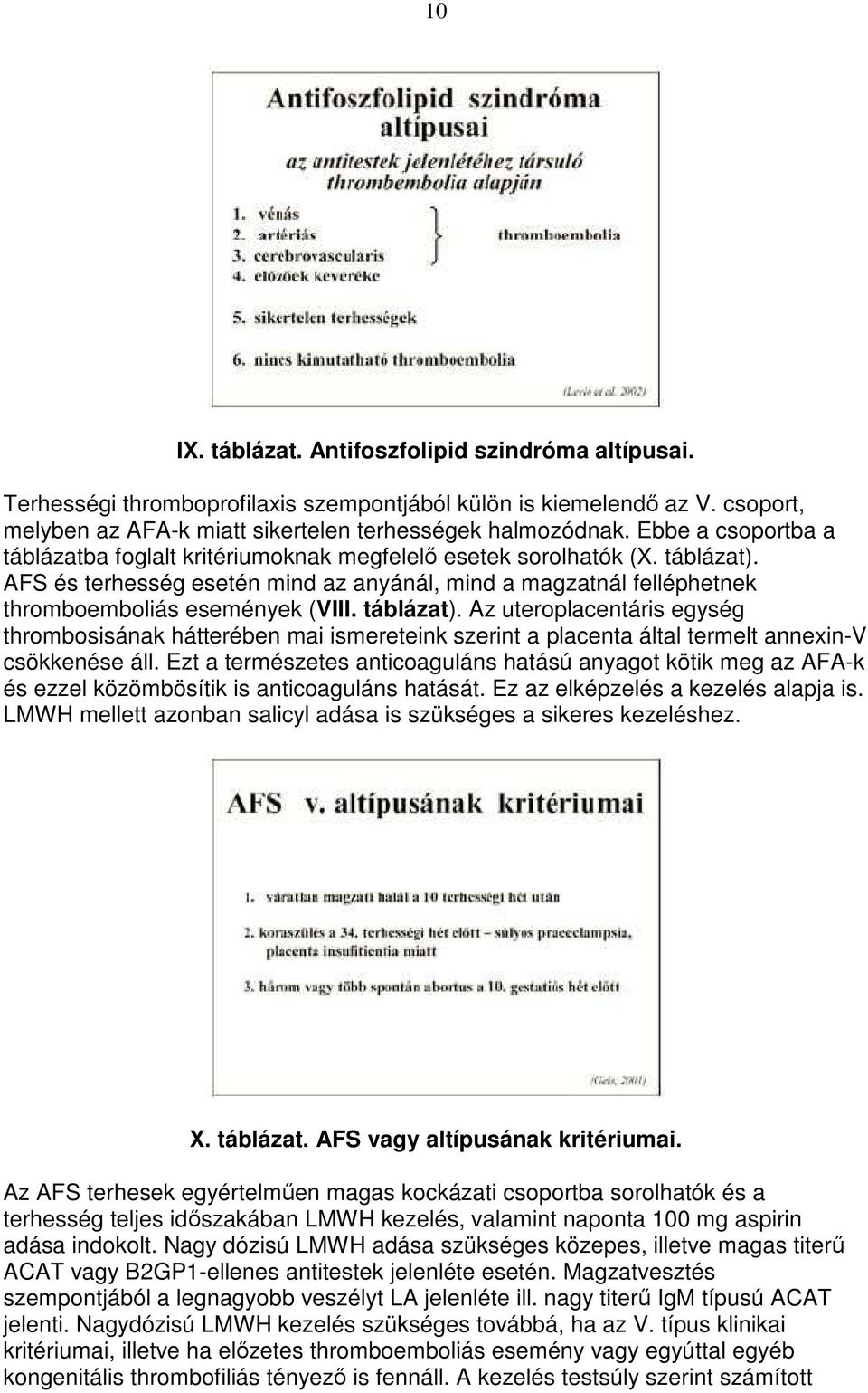 táblázat). Az uteroplacentáris egység thrombosisának hátterében mai ismereteink szerint a placenta által termelt annexin-v csökkenése áll.