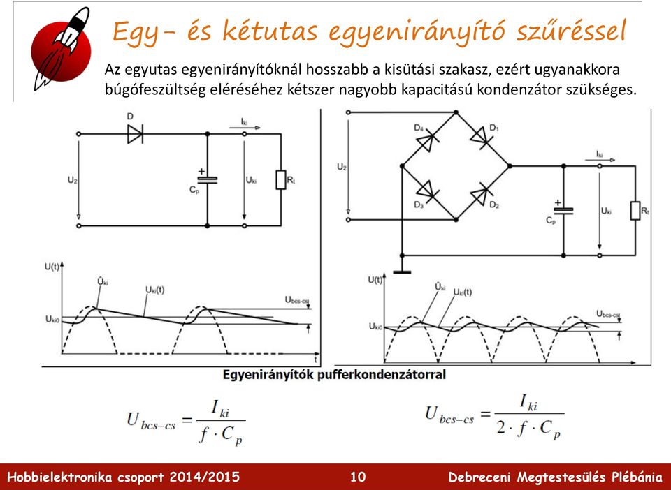 szakasz, ezért ugyanakkora búgófeszültség