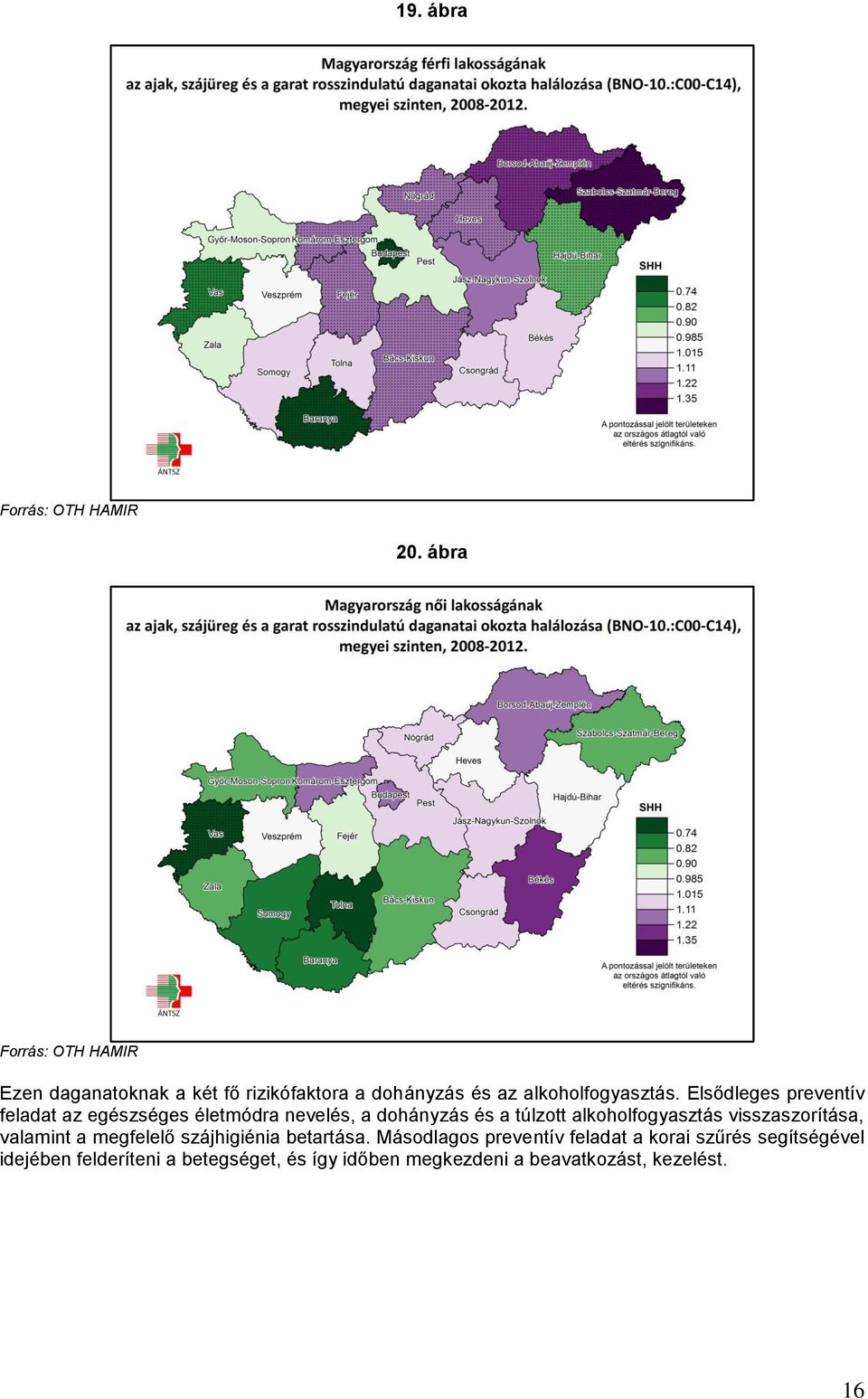 Elsődleges preventív feladat az egészséges életmódra nevelés, a dohányzás és a túlzott alkoholfogyasztás