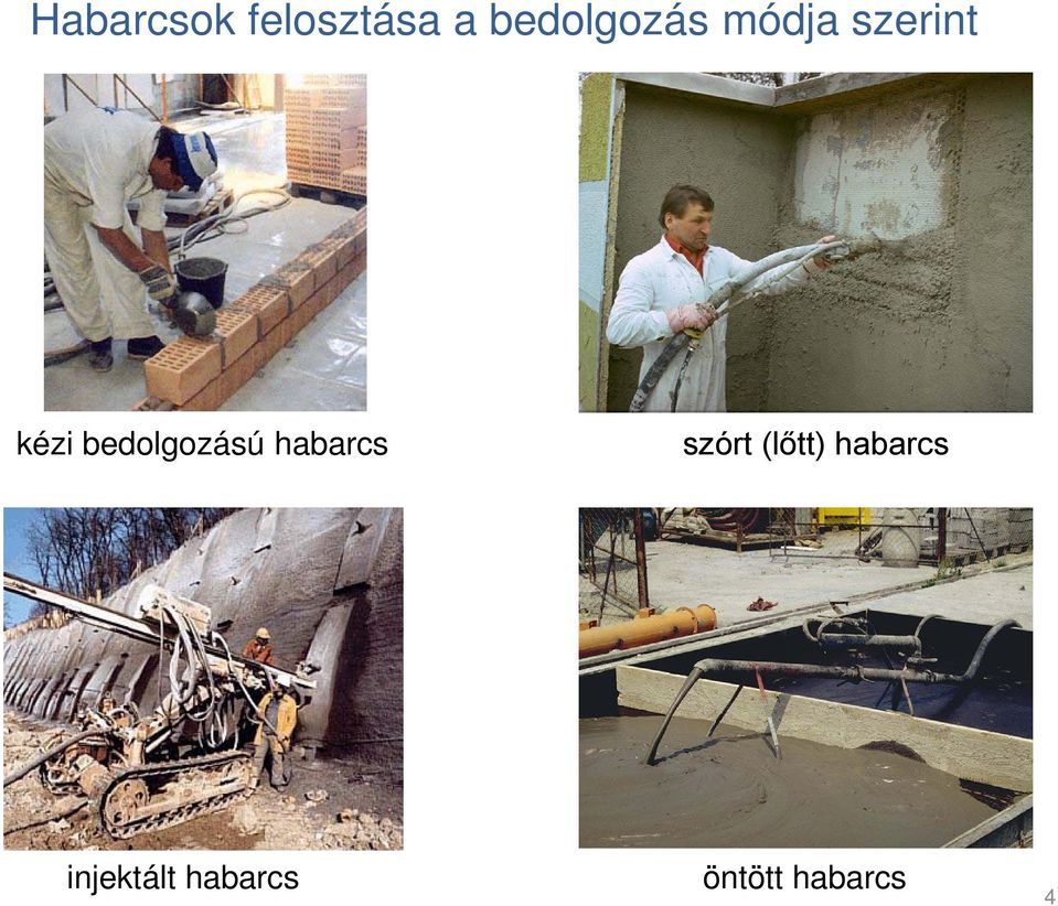 bedolgozású habarcs szórt