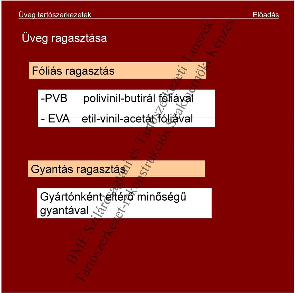 etil-vinil-acetát fóliával Gyantás