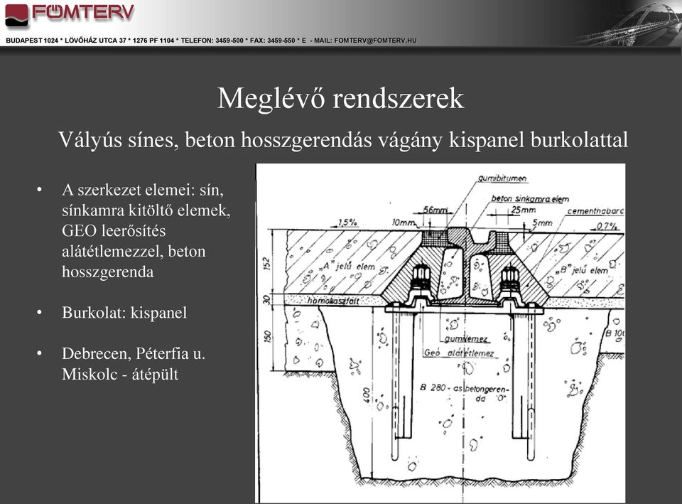 kitöltő elemek, GEO leerősítés alátétlemezzel, beton