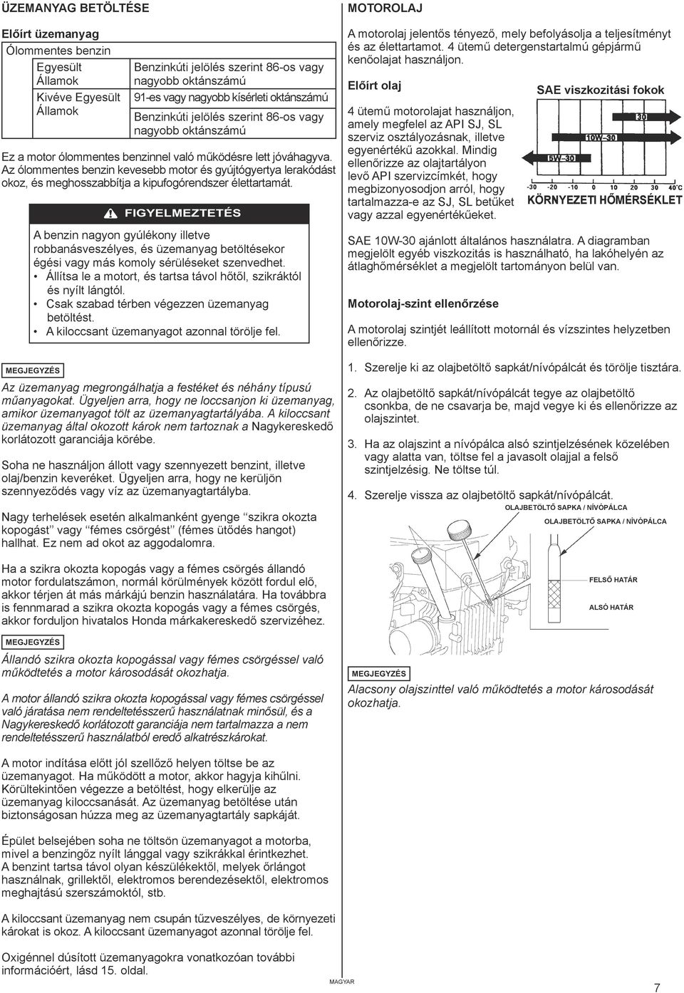 Az ólommentes benzin kevesebb motor és gyújtógyertya lerakódást okoz, és meghosszabbítja a kipufogórendszer élettartamát.