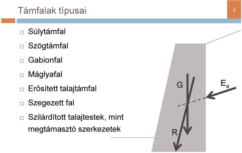 Erősített talajtámfal G E a Szegezett