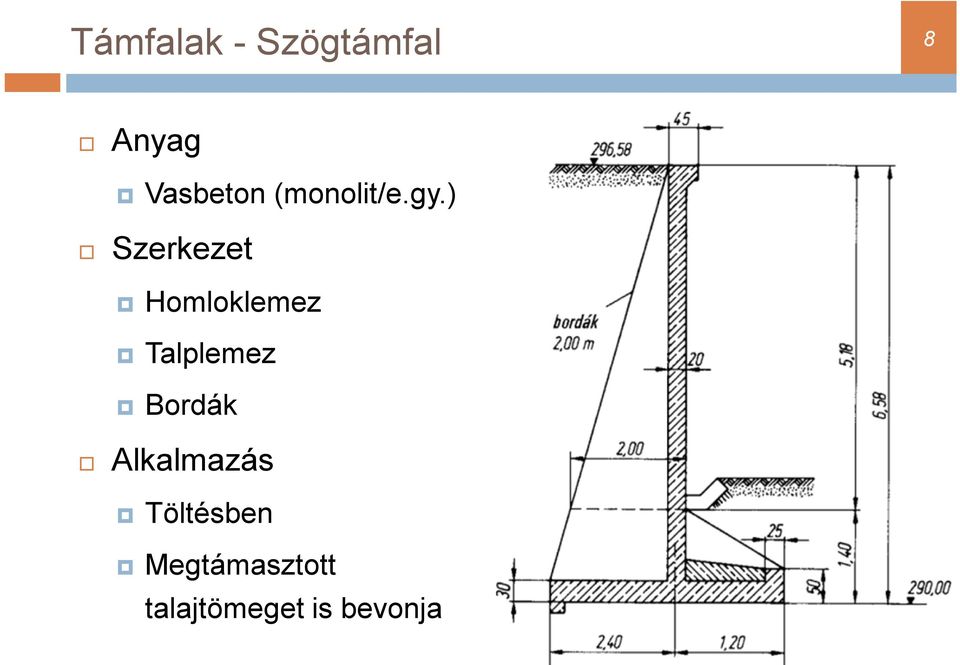 ) Szerkezet Homloklemez Talplemez