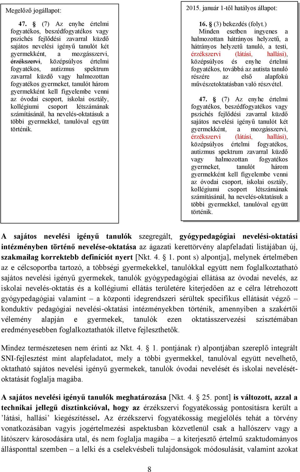 autizmus spektrum zavarral küzdő vagy halmozottan fogyatékos gyermeket, tanulót három gyermekként kell figyelembe venni az óvodai csoport, iskolai osztály, kollégiumi csoport létszámának