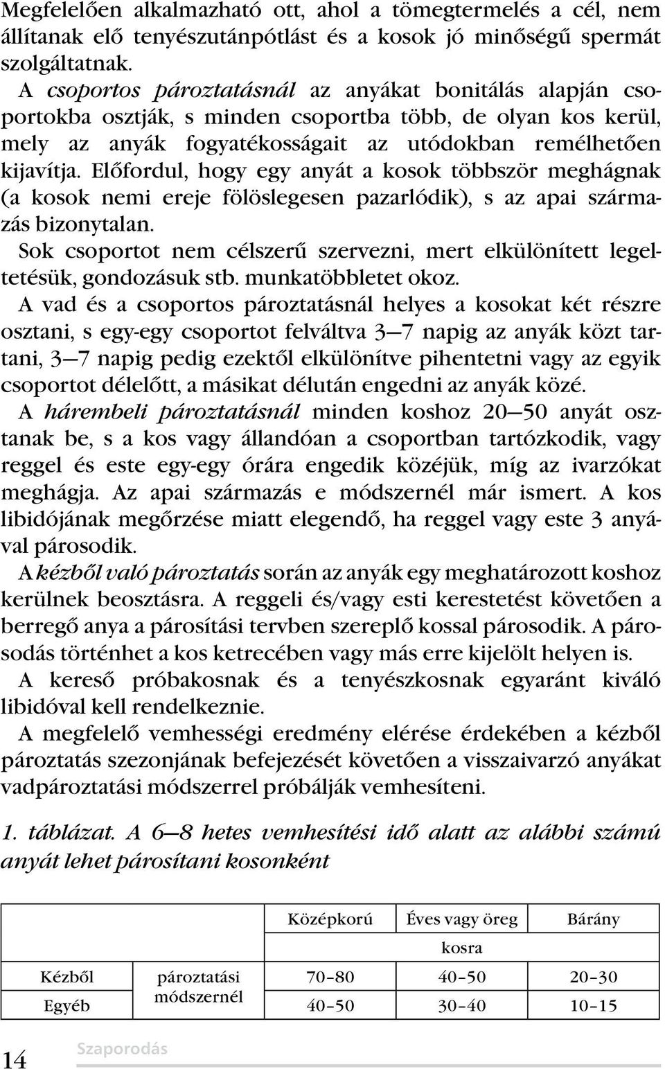 Előfordul, hogy egy anyát a kosok többször meghágnak (a kosok nemi ereje fölöslegesen pazarlódik), s az apai származás bizonytalan.